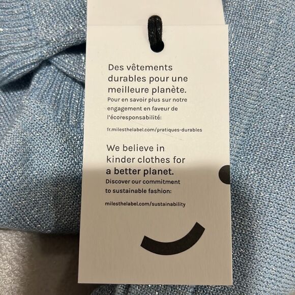 Miles the Label Metallic light blue sweater dress size 3-6 months NWT - Picture 12 of 15